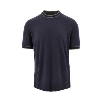 Emporio Armani Silk-blend jersey T-shirt Man XXL