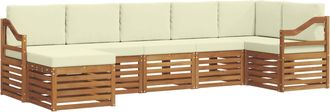 vidaXL Conjunto De Sof&aacute;s De Exterior 7 Uds. Natural Y Crema Vidaxl
