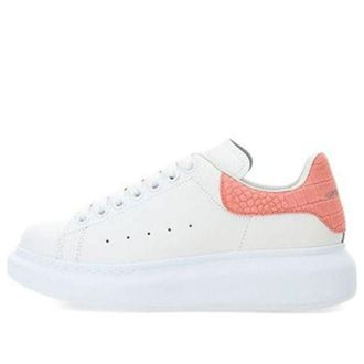 Alexander McQueen (WMNS) Alexander McQueen Oversized Sneaker Pink Embossed Suede Crocodile 650788WHZ4K9648