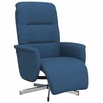 vidaXL Sill&oacute;n Reclinable Con Reposapi&eacute;s Tela Azul Vidaxl