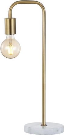 Jonathan Y Designs Axel 20.5 Minimalist Glam Gold Pipe Metal/Marble LED Table Lamp, Brass Gold in Brass Gold/white at Nordstrom