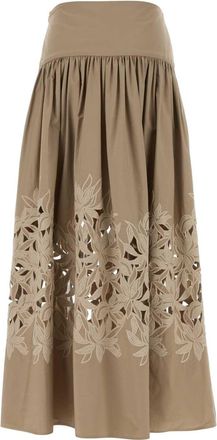 Agnona Womens Cotton Skirt Beige