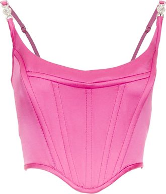 Versace New Versace Medusa 95 Satin Waterlilly boned bustier top