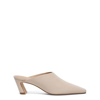 Stuart Weitzman Stassi Mule 50 - female - Stuart Weitzman - Heeled Mules - Beige - 7 UK - Shoes