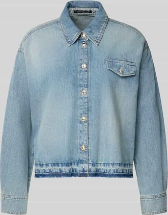 Luisa Cerano Luisa Cerano Boxy Fit Jeansbluse mit Brusttasche in Jeansblau, Gr&ouml;&szlig;e 34