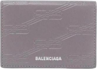 Balenciaga Pre-owned Emboss Monogram Calf Wallet - Dames - Vintage Accessoires - Grijs - ONE Size - Leer - Vintage