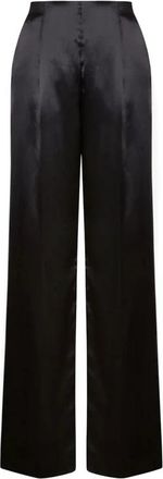 Alberta Ferretti Wijde broek - Dames - Wijde Broeken - Zwart - S - Leer - Broeken