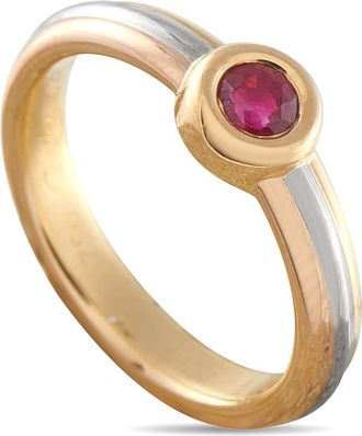 Cartier Pre-Owned Cartier 18K Rose, Yellow, and White Gold Ruby Ring CA08 031226