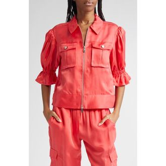 Cinq &agrave; Sept Holly Ruffle Sleeve Jacket in Cherry Lemon at Nordstrom Rack, Size Xx-Small