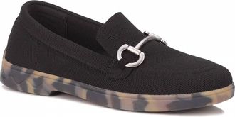 Ros Hommerson Womens Gwyneth Slip-On Loafer In Black Knit
