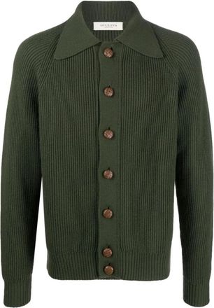 Giuliva Heritage Collection Bottle Green Shirt kraag vest - Heren - Vesten - Groen - XL - Truien & Vesten