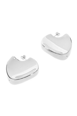 Bottega Veneta Womens Silver Large Disc Earrings Sterling