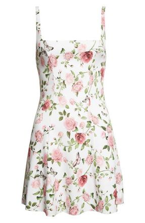 Alice & Olivia Julia Floral Dress in Garden Gossip Off White at Nordstrom, Size 14