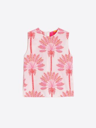 Vilagallo Womens Abigail Sleeveless Shirt In Palmera Jacquard