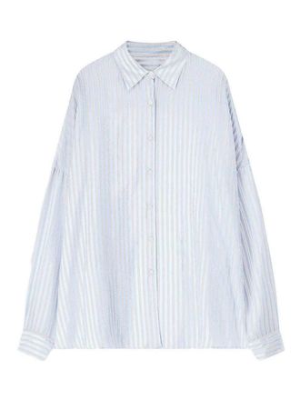 Dries Van Noten Casia Oversized Cocoon Striped Cupro Shirt