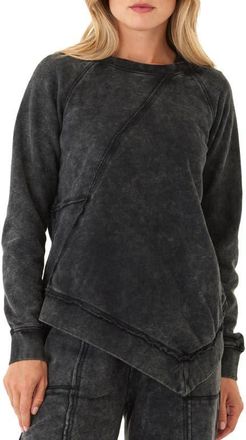 Threads 4 Thought Ryssa Mineral Wash Cotton Blend Asymmetric Sweatshirt in Black at Nordstrom, Size X-Small