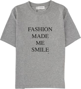 Victoria Beckham Grey Graphic Crew Neck T-Shirt
