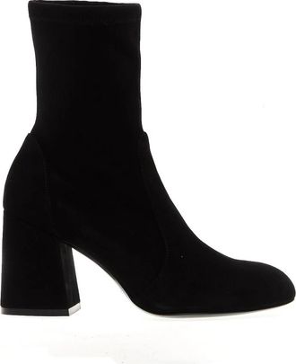 Stuart Weitzman Zwarte Su&egrave;de Enkellaarzen Aw 23 - Dames - Laarzen met Hak - Zwart - 36 1/2 EU - Su&egrave;de - Schoenen