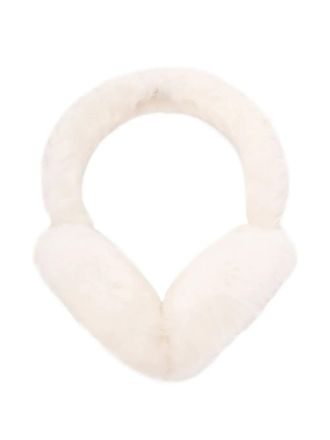 UGG sheepskin logo-embroidered earmuffs - women - Sheepskin/Sheep Skin/Shearling - One Size - Neutrals