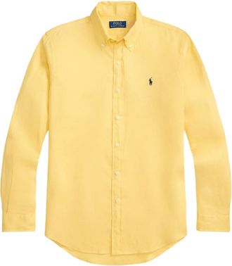 Polo Ralph Lauren Camicia Custom Fit in lino - Giallo