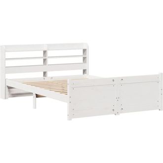 vidaXL Vidaxl - Bed Frame with Headboard without Mattress White 160x200 cm
