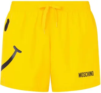 Moschino Short-Length Swim Shorts With Bold Smiley Face Graphic