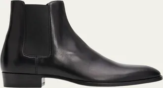 Saint Laurent Mens Wyatt 30 Leather Chelsea Boots