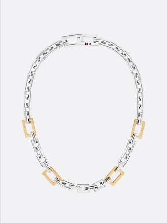Tommy Hilfiger Collar de cadena bitonal con monograma TH