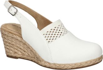 Easy Street Aloha Slingback Espadrille Wedge Pump in White at Nordstrom, Size 8.5