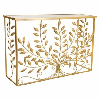 Wanderlust Deco Recibidor-consola de metal dorado 120x40x80