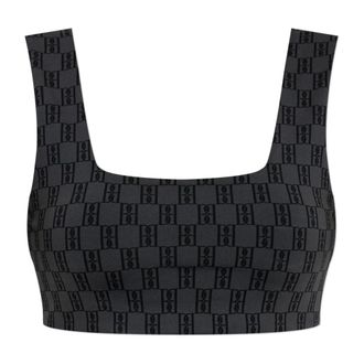 By Malene Birger Korte top Braga - Dames - Tops zonder mouwen - Grijs - M - Leer - Tops