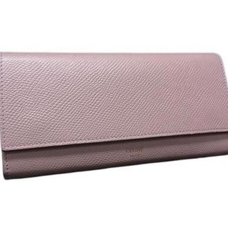 Celine Pink Leather Long Wallet (Bi-Fold) (Pre-Owned)