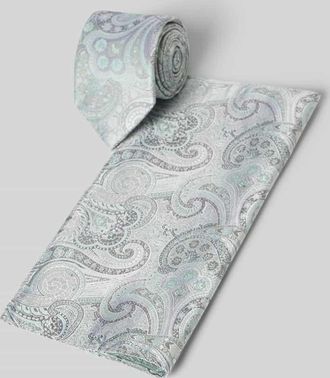 Prince Bowtie Krawatte und Einstecktuch im Set aus reiner Seide in Gruen, Gr&ouml;&szlig;e 1