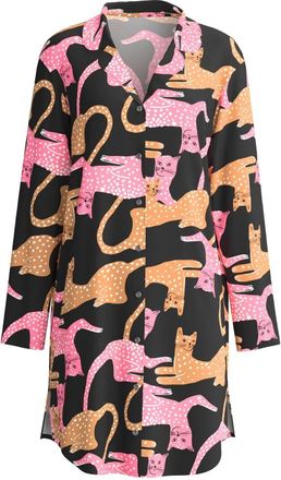 CALIDA Zijden Blousejurk - Dames - Shirt Kleedjes - Veelkleurig - M - Kleedjes