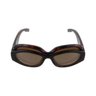 Balenciaga Nicotine Zonnebril - unisex - Accessoires - Bruin - Maat: 59 MM Nylon