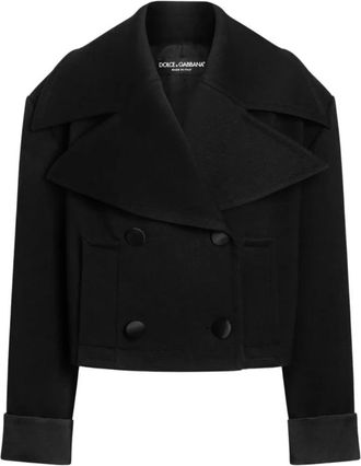 Dolce & Gabbana Double-breasted wollen jas - Dames - Blazers - Zwart - M - Wol - Jassen