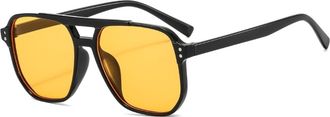 Generic Large Frame Men Vacation Sunglasses Outdoor Sports Women Party Sun Glasses(Yellow)
