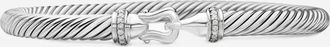 David Yurman Bracciale Buckle Classic Cable in argento sterling con diamanti (5mm)