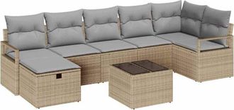 vidaXL Sofa Set with Cushion 5 pcs Poly Rattan vidaXL