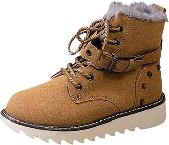 Generic Winter Waterproof Boots for Women Thickened Warm Cotton Boot Size 5 Boots Brown