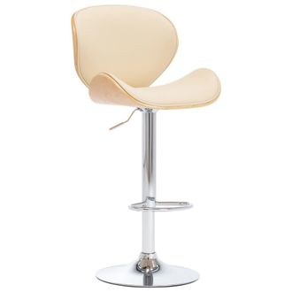 vidaXL Taburete De Cocina Cuero Sint&eacute;tico Color Crema Vidaxl