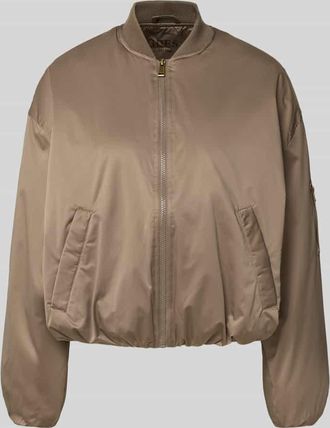 Guess Regular Fit Bomberjacke mit Stehkragen Modell Lorraine in Hellbraun, Gr&ouml;&szlig;e XL