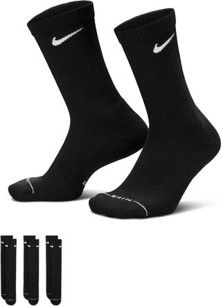 Nike Unisex Everyday Elevated Crew Socks (3 Pairs) in Black | HQ4335-902