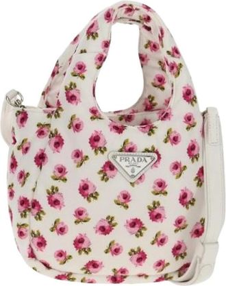Prada Pre-owned Mini Bags, female, White, Size: ONE SIZE Pre-owned Nylon Mini Bag