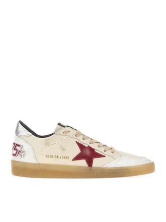 Golden Goose BALL-STAR LEATHER SNEAKERS WITH CRAQUEL&Eacute; INSERTS - Golden Goose Deluxe Brand - Man