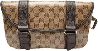 Gucci Pre-owned Belt Bags, female, Beige, Size: ONE SIZE Pre-owned Fabric Crossbody Bag
