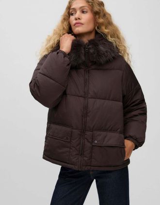 Vero Moda piumino in chocolate torte-Marrone