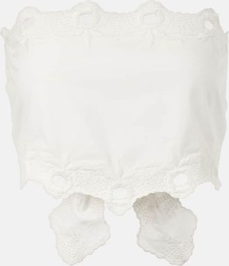 Possé Top Antoinette in cotone con ricamo