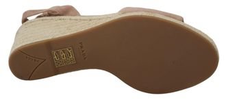 Prada Womens Pink Suede Leather Ankle Strap Sandals