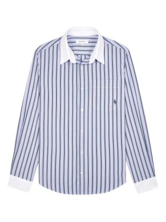 Sporty & Rich Gestreepte blouse met contrasterende kraag - Blauw